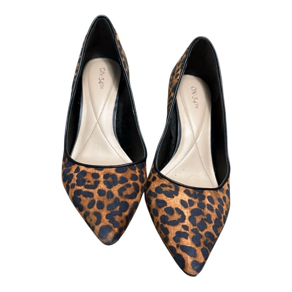 On 34th Jeules Pointed-Toe Slip-On Pumps cheetah print size 9.5 - Picture 7 of 10